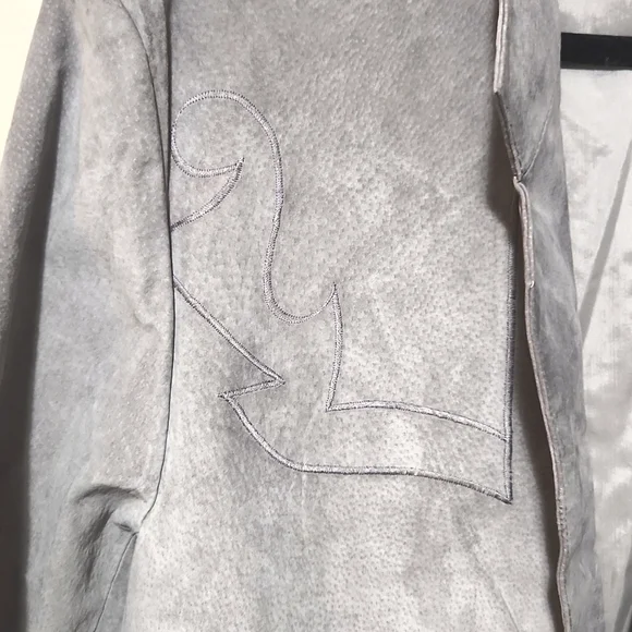 Pioneer Wear Vintage 70's 100% Suede Boar Skin Gray Blazer Jacket EUC Size 42L - Picture 11 of 16